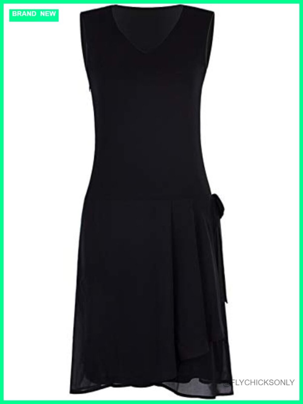 1920s Flapper Dress Drop Waist V-Neck Gatsby Cocktail Dress